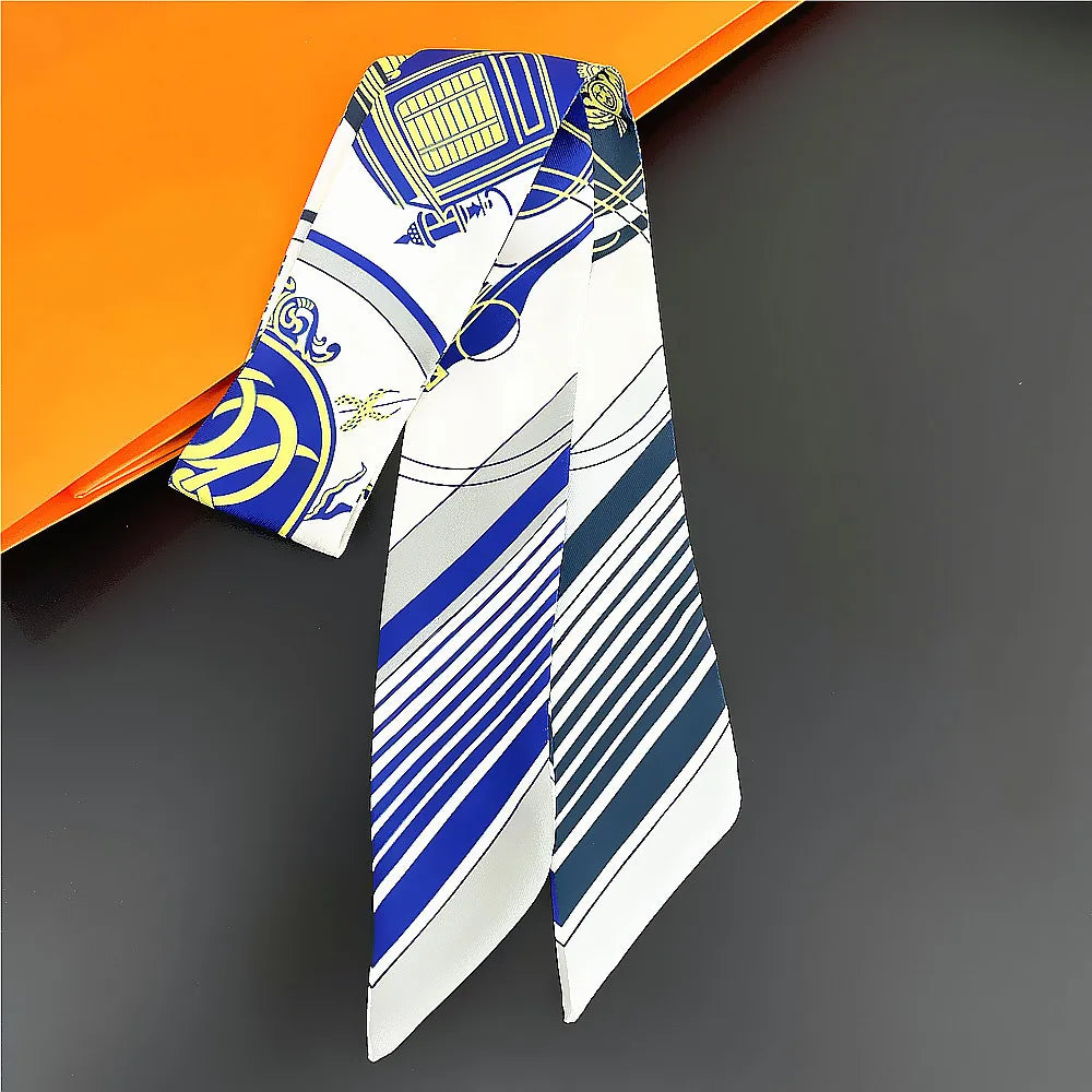 Foulard Femme Imprimé – Écharpe Fine en Soie, Accessoire pour Sac & Cheveux - Vestico