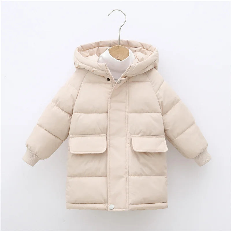 Kids Down Long Outerwear Winter Autumn Teen Cotton Clothes Boys Girls Cotton-Padded Parka Coats Big Children Thicken Warm Jacket - Vestico