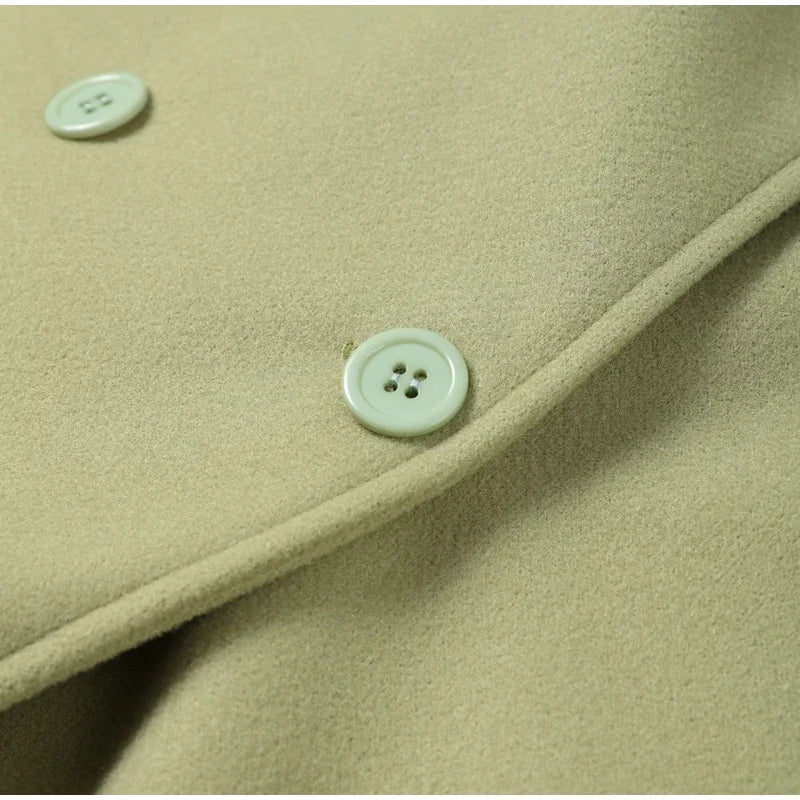 Manteau Long Élégant à Ceinture – Double Boutonnage Gris pour l’Automne/Hiver - Vestico