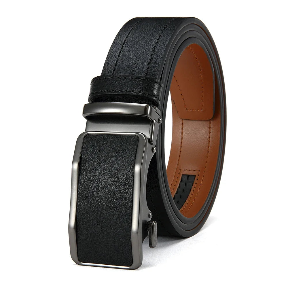 Ceinture Homme en PU – Boucle Automatique, Ajustement Précis & Style Élégant