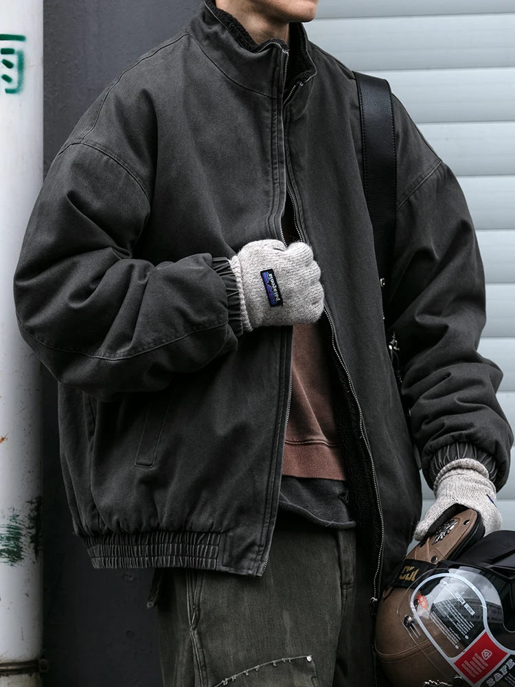 Veste Polaire Japonaise Vintage Homme – Épaisse et Chaude, Style Coréen Streetwear Décontracté - Vestico