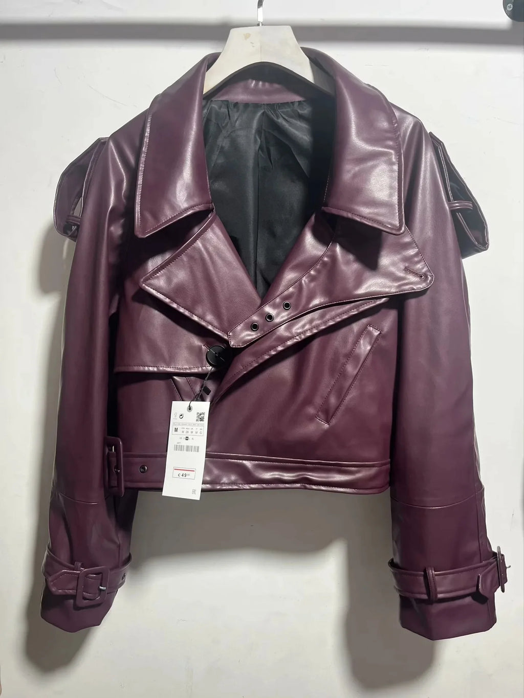 Veste PU Rouge Vin Femme – Style Street & Slim Fit - Vestico