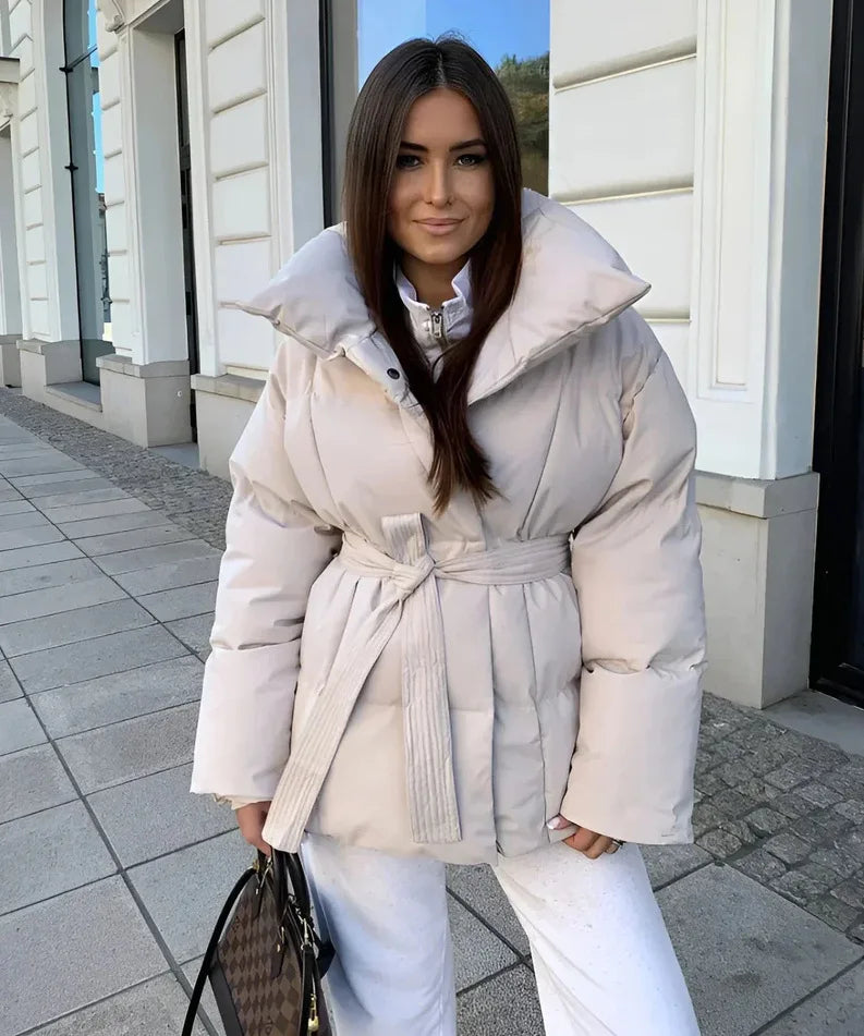 Veste Matelassée à Col Montant, Élégance Décontractée d’Hiver