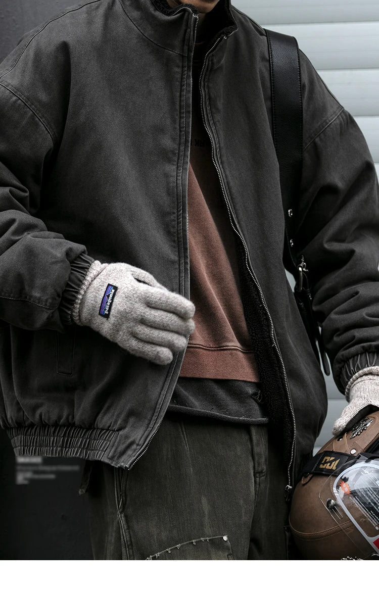 Veste Polaire Japonaise Vintage Homme – Épaisse et Chaude, Style Coréen Streetwear Décontracté - Vestico