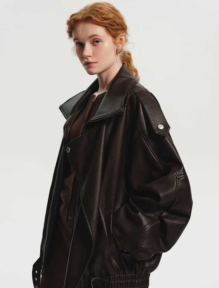 Veste Oversize Femme – Simili Cuir Rétro - Vestico