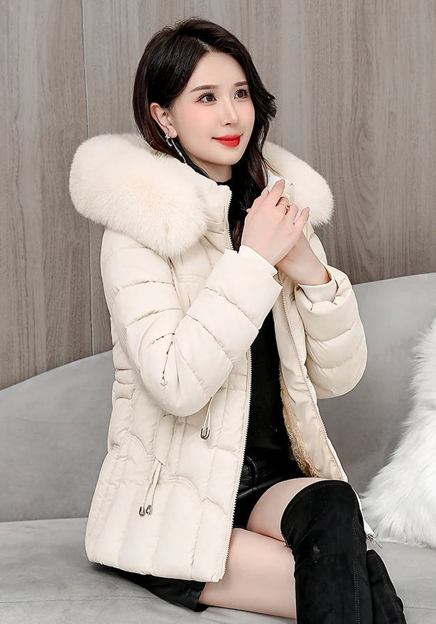 Doudoune Courte Femme à Capuche, Manteau Chaud Hiver 2025