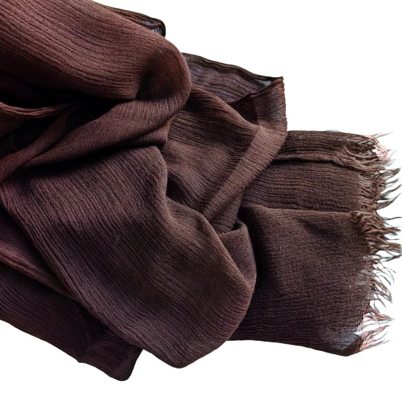 61 Colors Soft Cotton Viscose Scarf Rayon Material Muslim Hijab Mid Eastern Plain Solid Color Headscarf With Tassel - Vestico