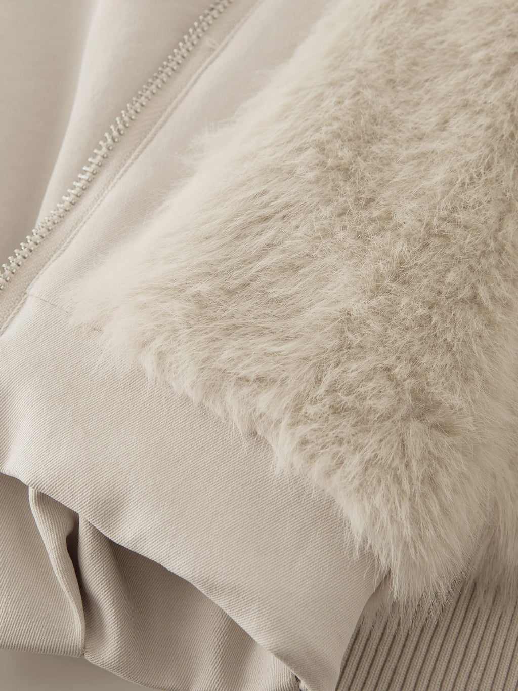 Veste courte réversible femme à col en fausse fourrure – style vintage workwear