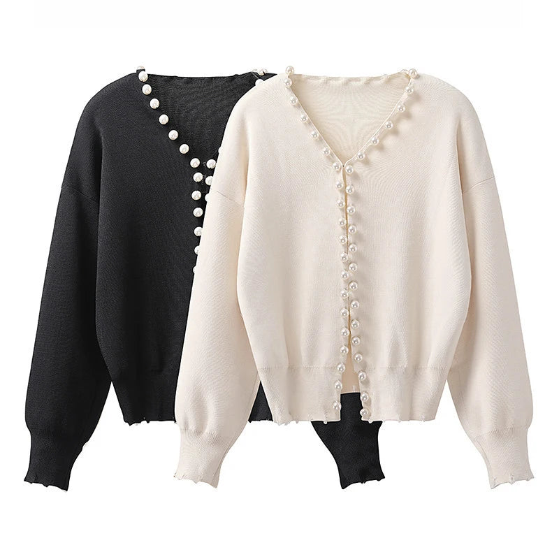 Cardigan Femme – Perles & Style Élégant - Vestico
