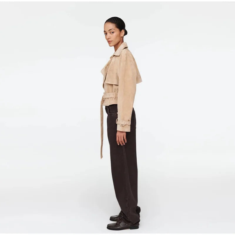 Manteau Femme Col Montant Double-Breasted - Vestico