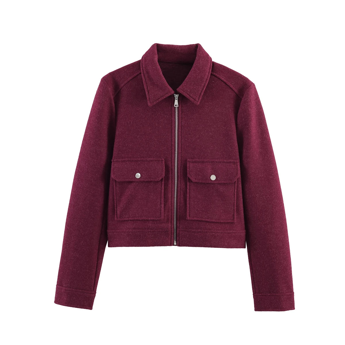 Veste Femme à Fermeture Zippée – Coupe Ample, Poches & Style Casual