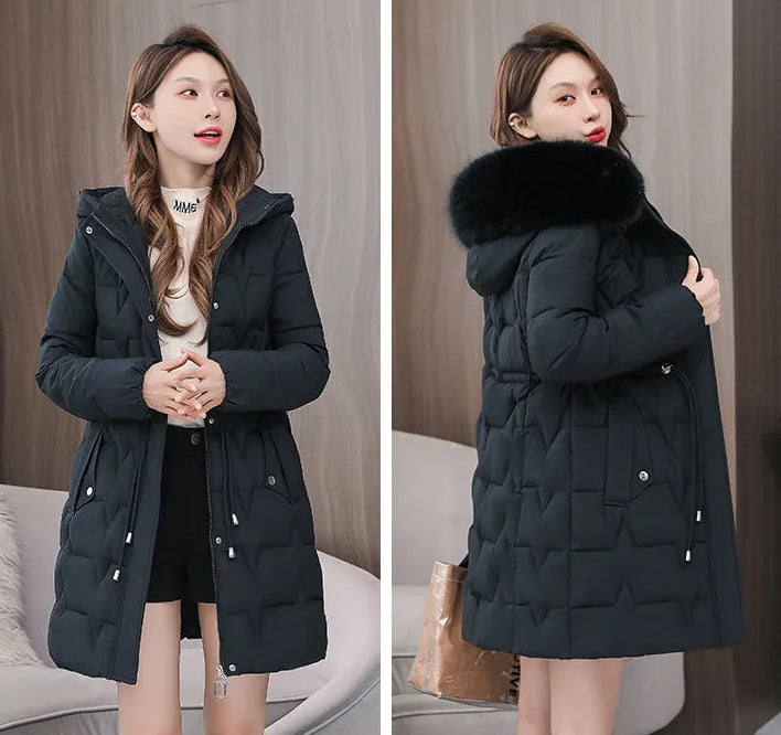 Parka Oversize à Capuche et Col en Fausse Fourrure – Élégance Décontractée d’Hiver