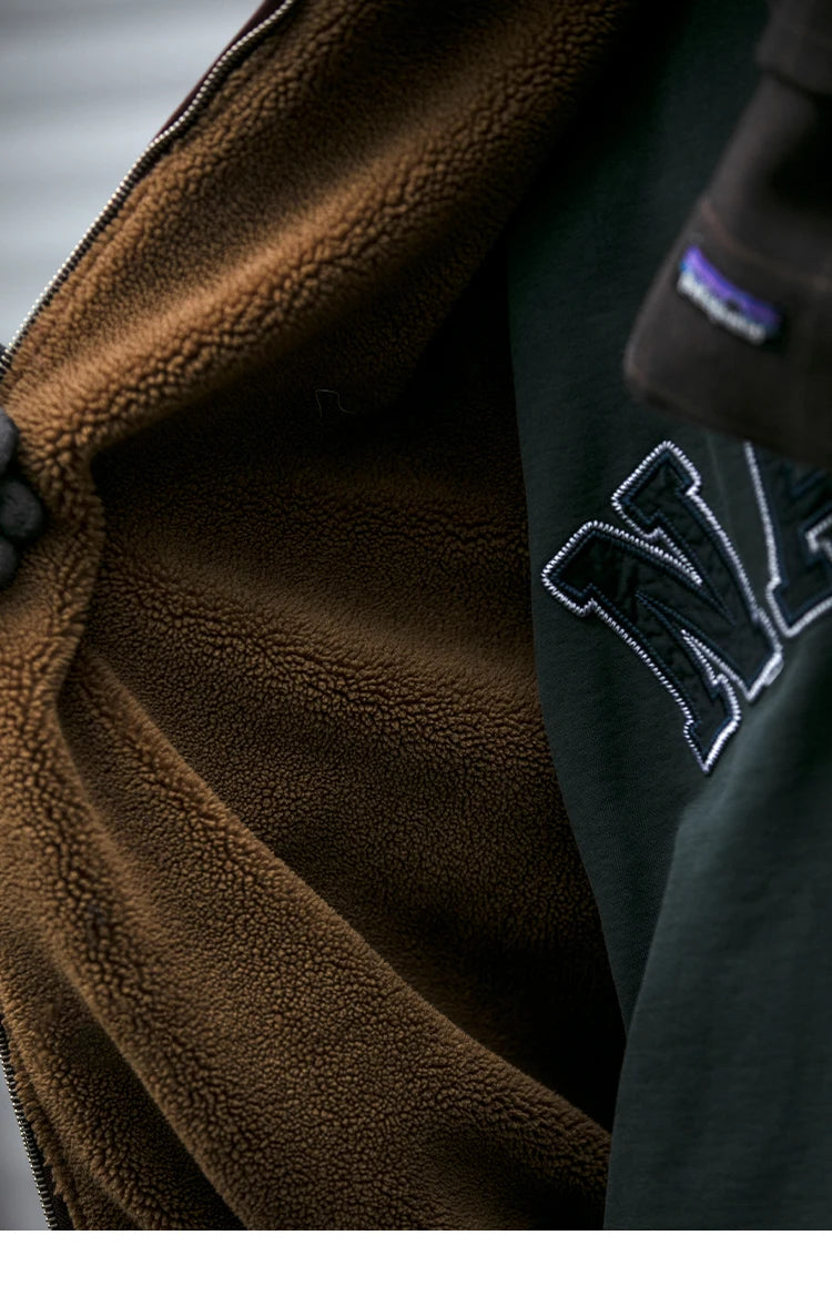 Veste Polaire Japonaise Vintage Homme – Épaisse et Chaude, Style Coréen Streetwear Décontracté - Vestico