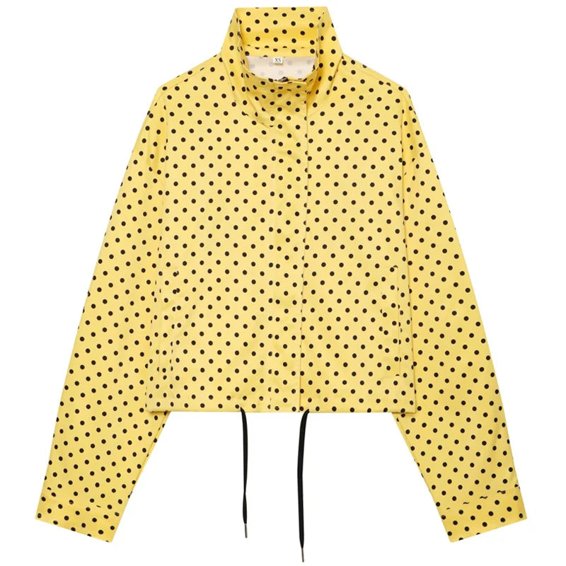 Veste bomber femme à pois – Coupe oversize, col montant & style streetwear