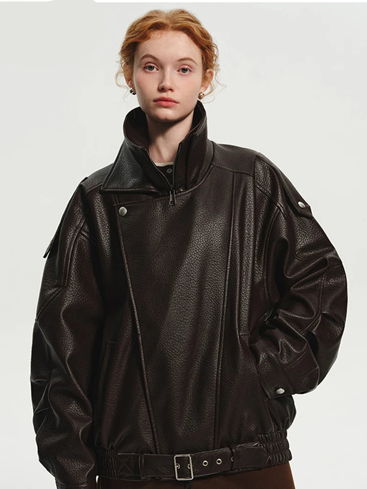 Veste Oversize Femme – Simili Cuir Rétro - Vestico