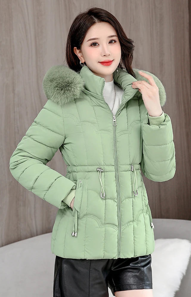 Doudoune Courte Femme à Capuche, Manteau Chaud Hiver 2025
