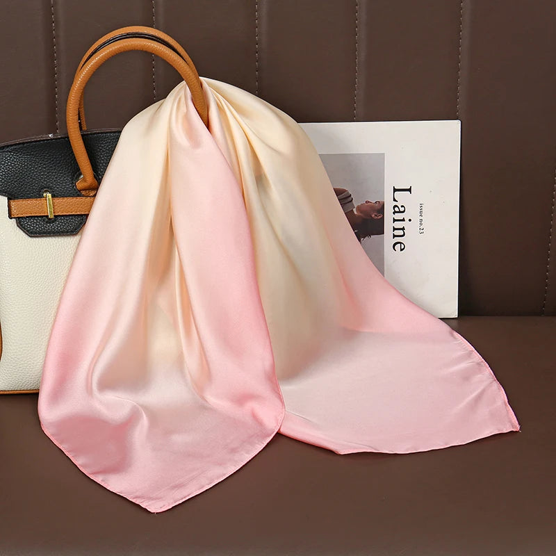 Foulard Carré Satiné Femme – Imprimé Floral, Élégant & Multifonction - Vestico
