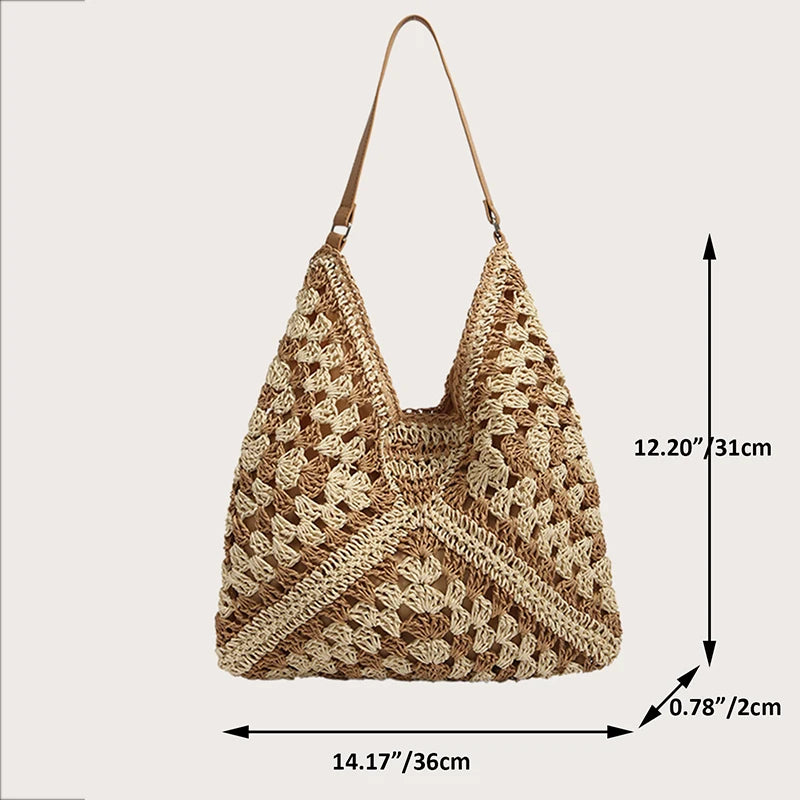 Sac Épaule Femme en Paille Tressée – Élégant, Léger & Style Estival