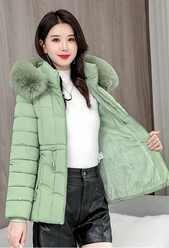 Doudoune Courte Femme à Capuche, Manteau Chaud Hiver 2025