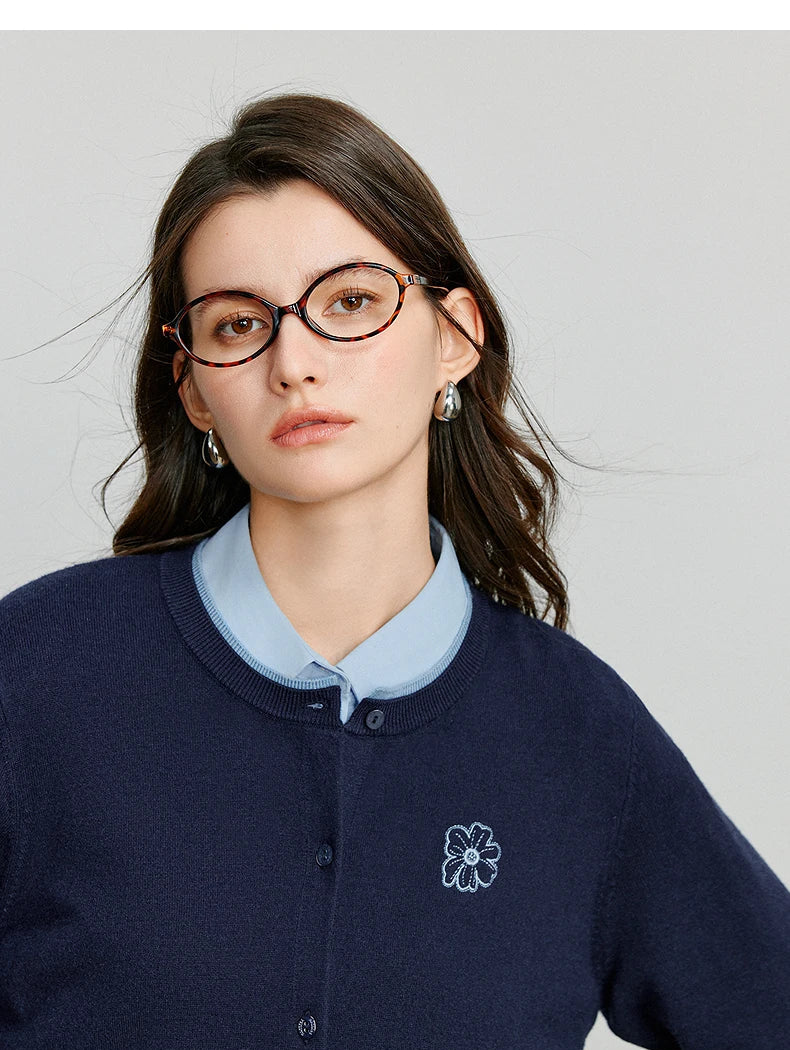 Cardigan Femme Vert Brodé – Élégance Automne/Hiver - Vestico