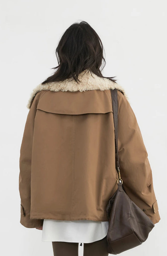 Veste moto femme en coton – manteau chaud style streetwear