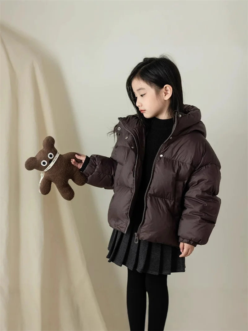 Winter Kids Warm Down Coats Autumn Children Cotton-Padded Jackets Boys Girls Clothing Baby Hooded Outerwear 3-12 Years - Vestico