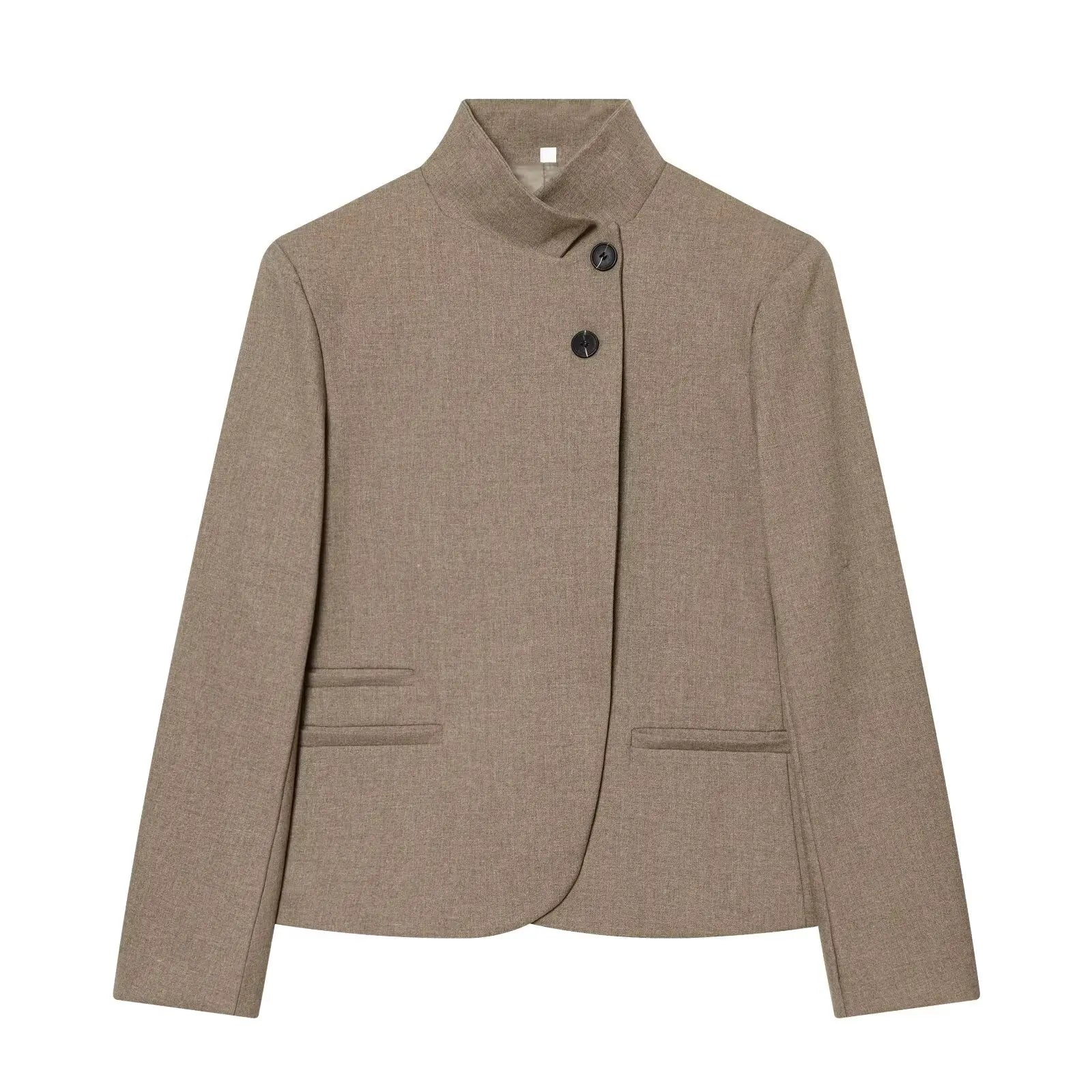 Blazer Femme Élégant – Coupe Moderne, Col Montant & Style Casual