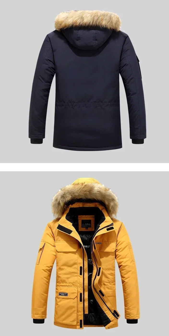 Veste d’Hiver Homme Épaisse -30°C | Parka à Capuche en Fausse Fourrure Imperméable et Coupe-Vent