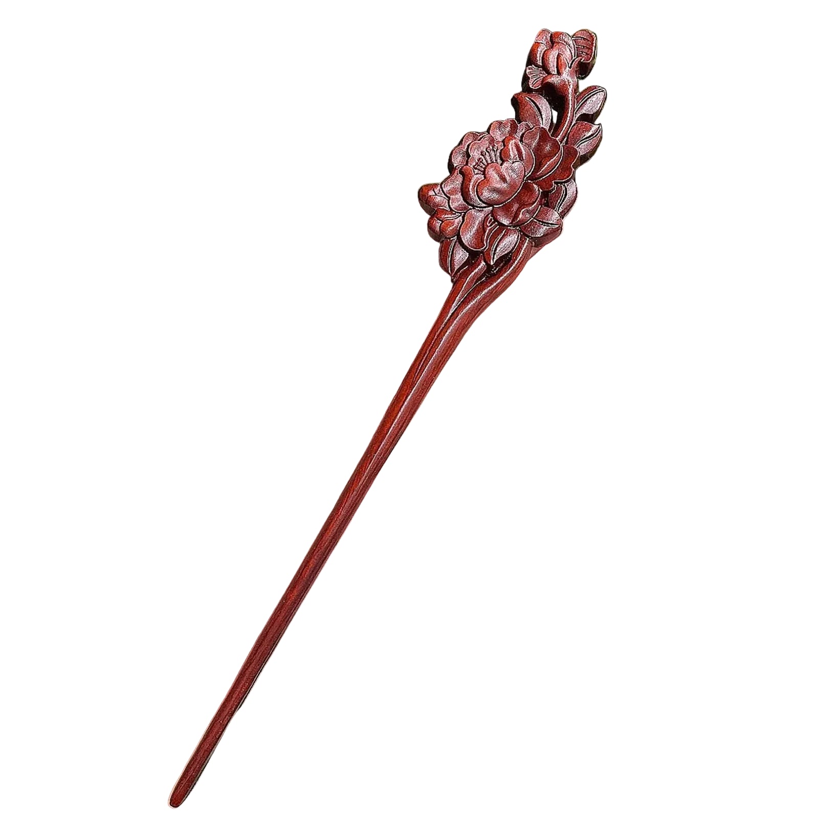 Pic à Cheveux en Bois Sculpté – Style Chinois, Fait Main & Élégant
