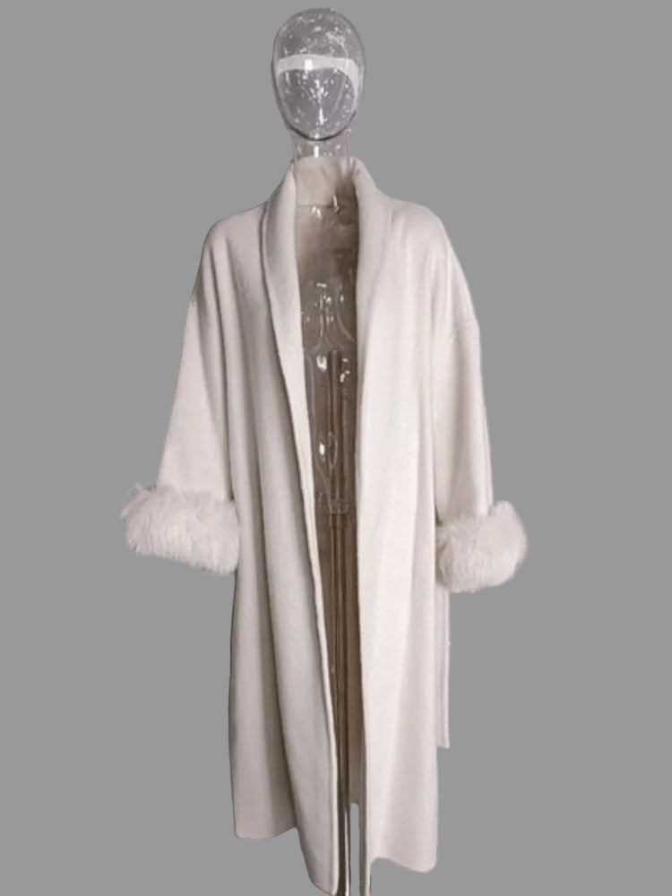 Manteau Femme OL – Patchwork Fourrure & Laine - Vestico