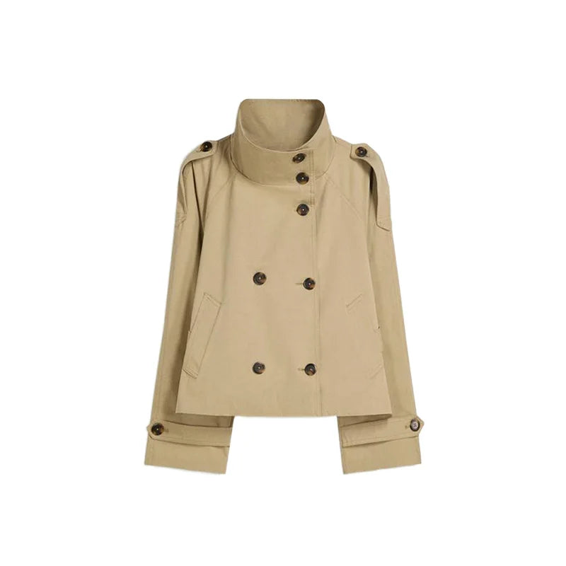 Trench Court Femme Chic – Double Boutonnage et Ceinture à la Taille - Vestico