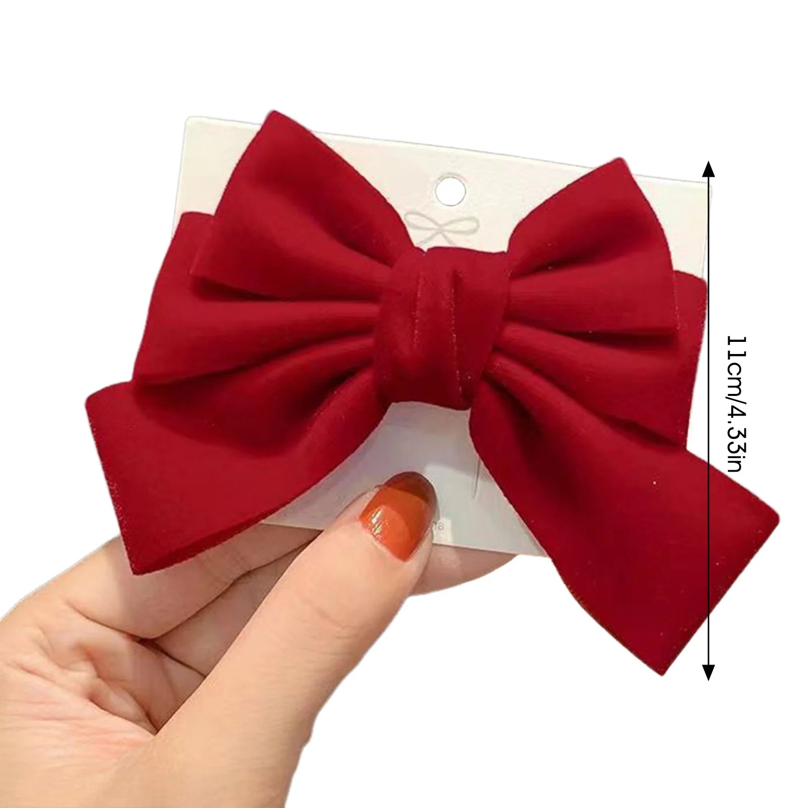 Barrette Femme avec Nœud Rouge – Élégante & Festive