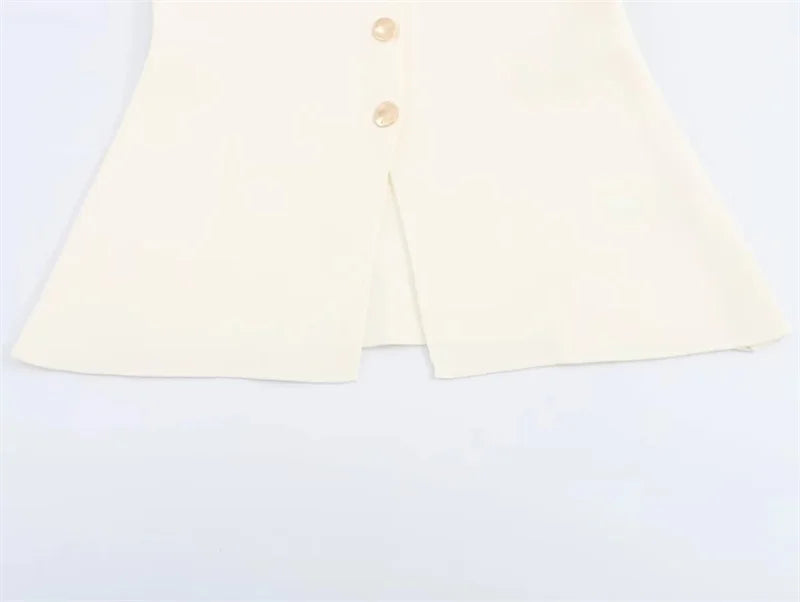 Gilet Femme Tricoté – Sans Manches Boutonné, Style Élégant 2025 - Vestico