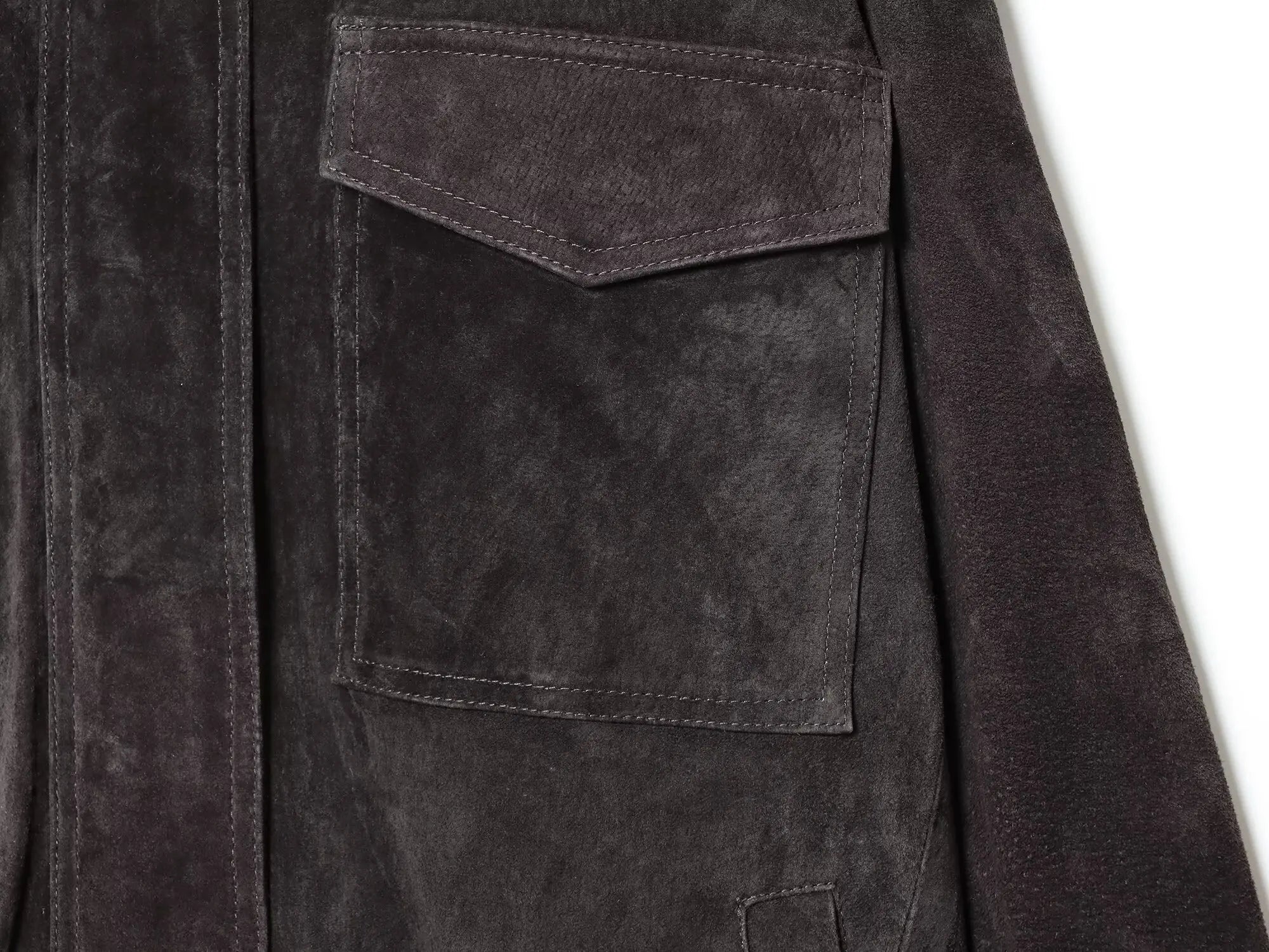 Veste Femme Suédée Grise – Col Montant, Fermeture Zippée, Style Streetwear Automne/Hiver 2025 - Vestico