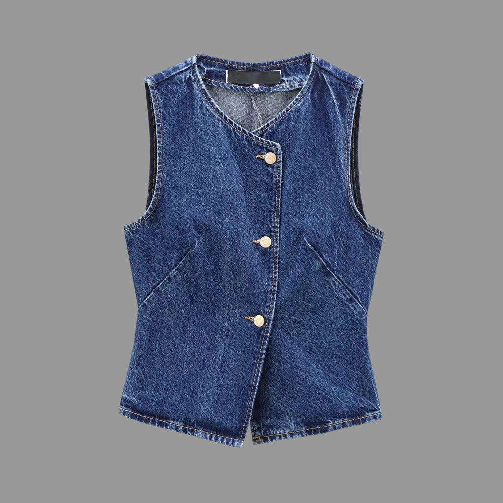 Gilet Femme en Jean – Sans Manches, Style Streetwear 2025 - Vestico