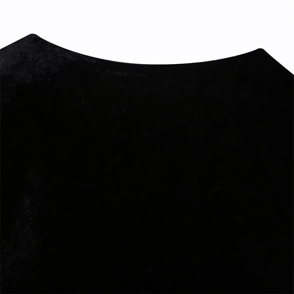 Gilet Femme Velours Brodé & Pailleté – Col Rond - Vestico