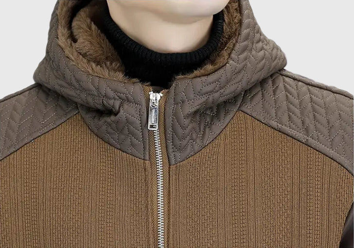 Veste Homme Hiver en Similicuir Épais – Style Streetwear avec Col Revers - Vestico