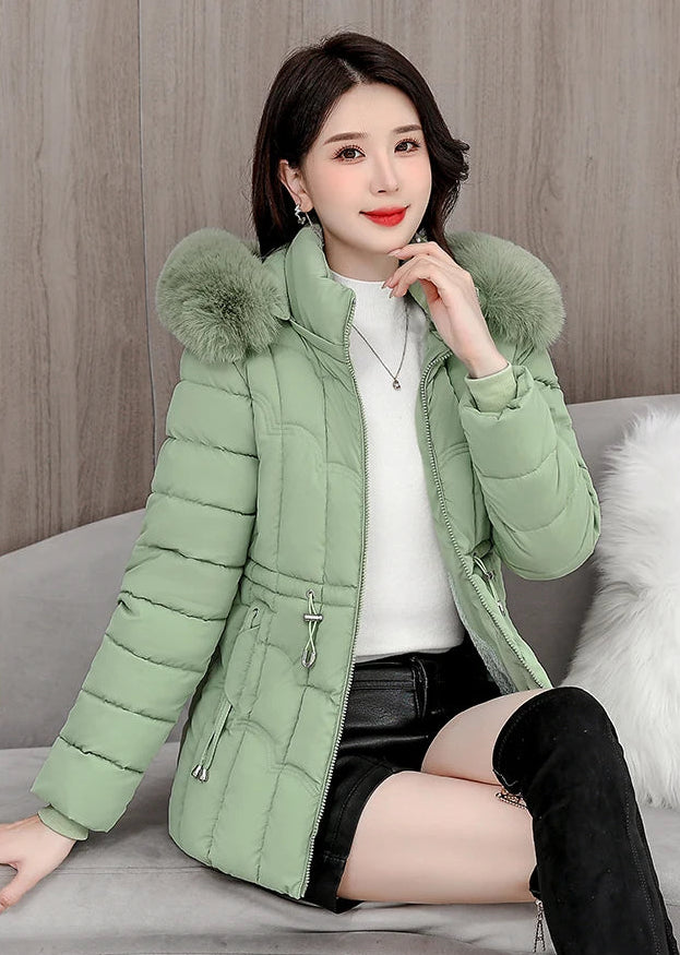 Doudoune Courte Femme à Capuche, Manteau Chaud Hiver 2025