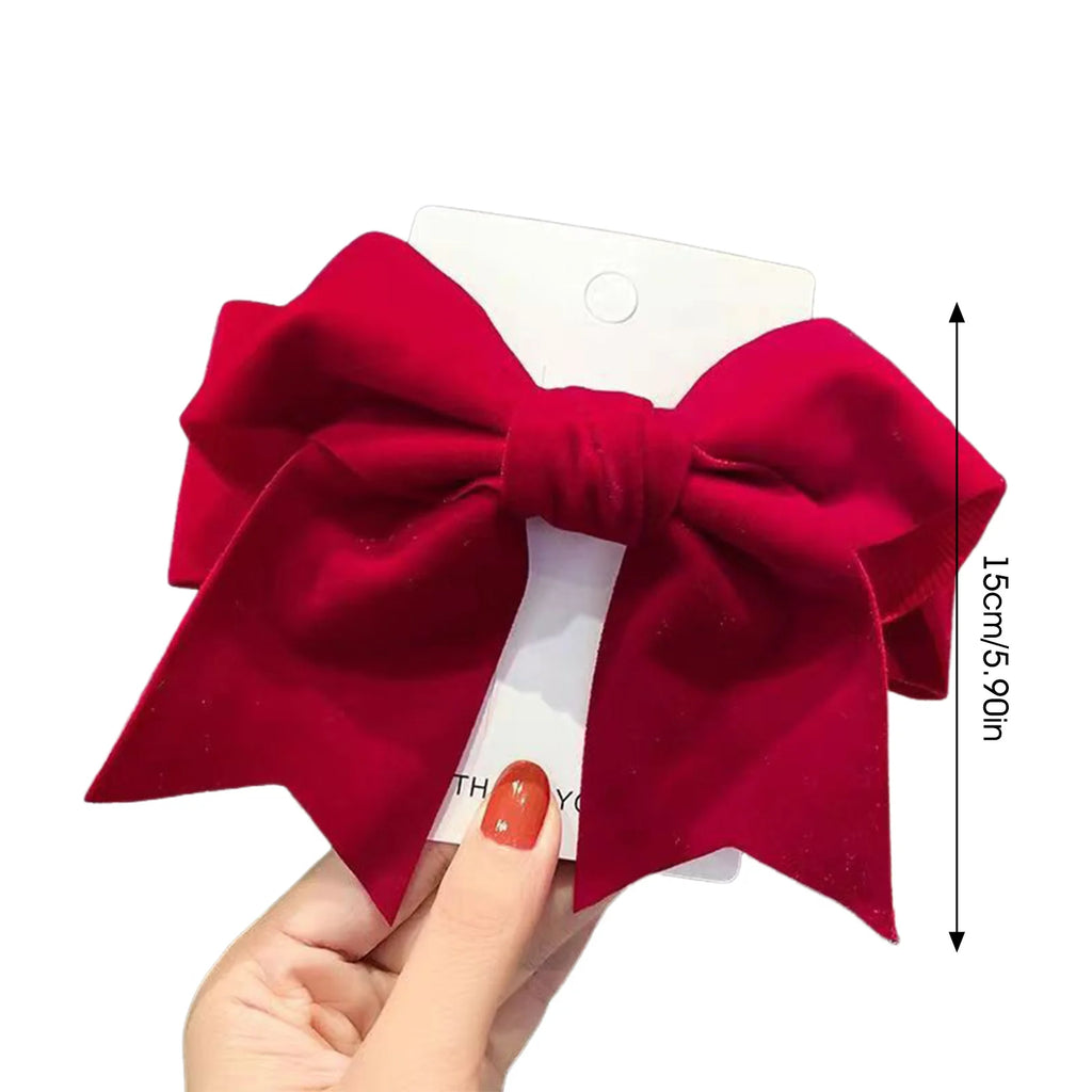 Barrette Femme avec Nœud Rouge – Élégante & Festive