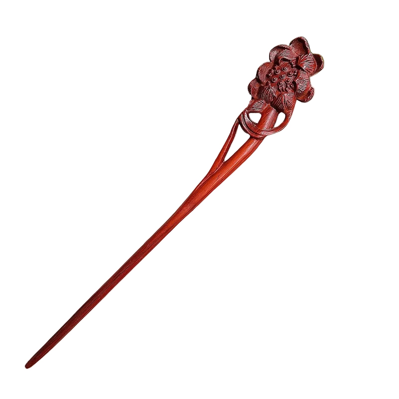 Pic à Cheveux en Bois Sculpté – Style Chinois, Fait Main & Élégant