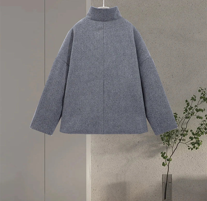 Veste Femme Laine & Cachemire Col Roulé – Style Casual Automne/Hiver 2025 - Vestico