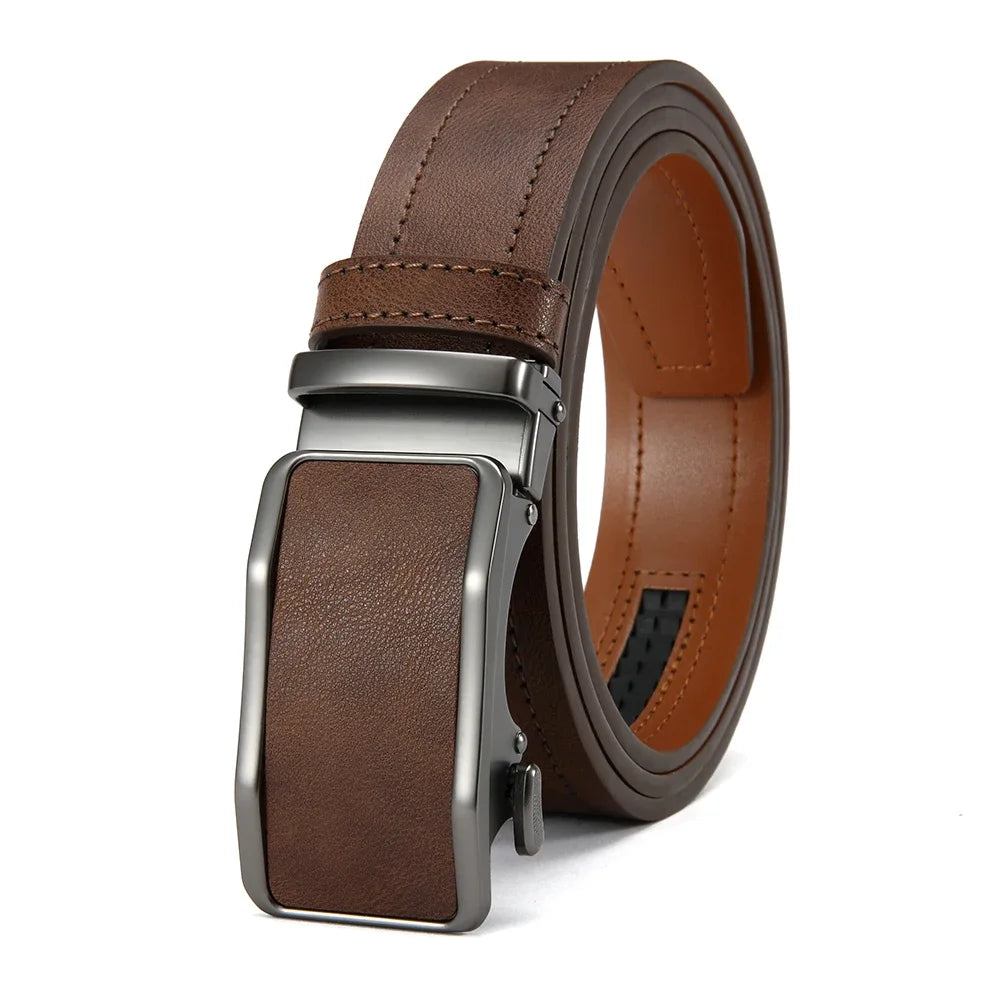 Ceinture Homme en PU – Boucle Automatique, Ajustement Précis & Style Élégant