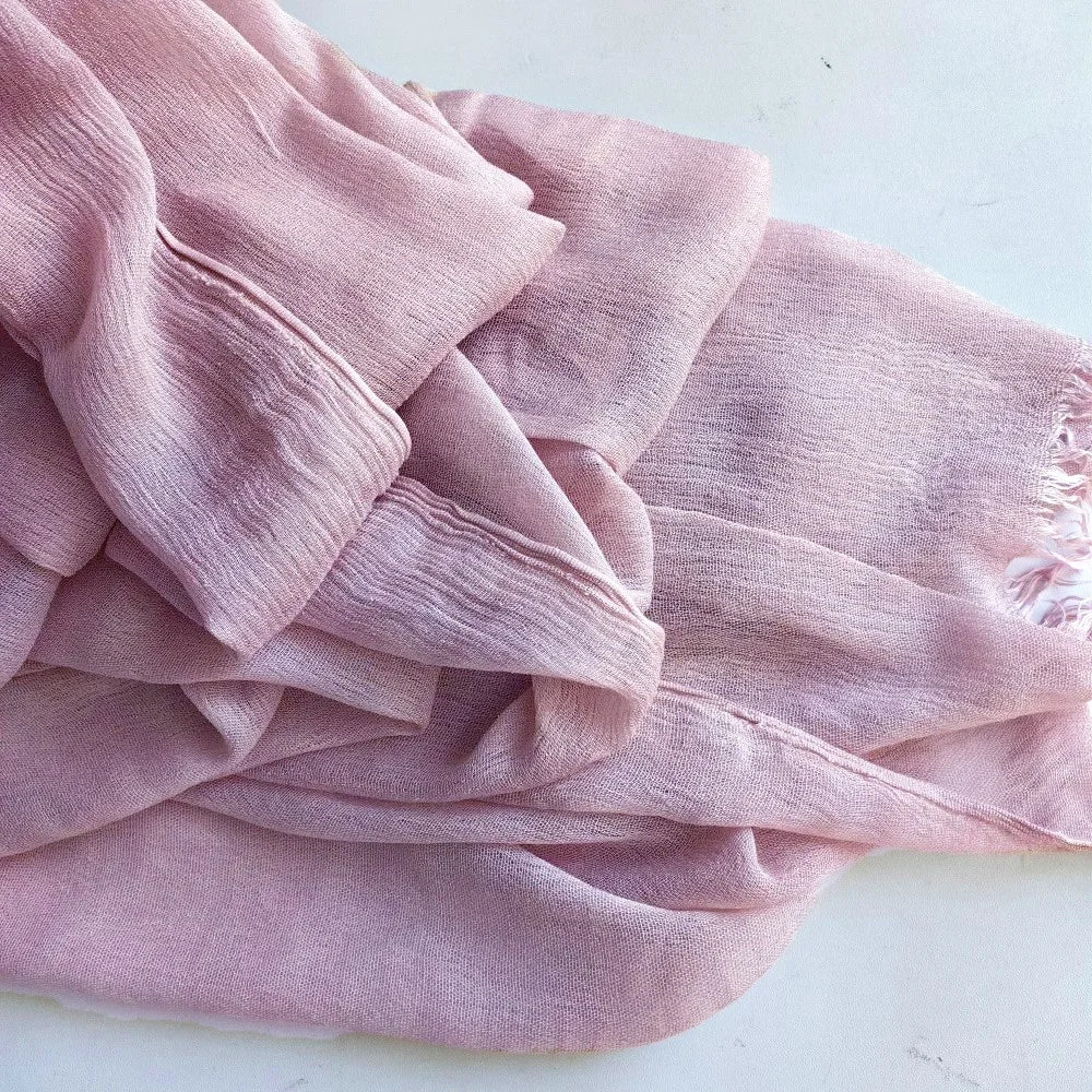 61 Colors Soft Cotton Viscose Scarf Rayon Material Muslim Hijab Mid Eastern Plain Solid Color Headscarf With Tassel - Vestico