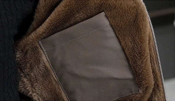 Veste Homme Hiver en Similicuir Épais – Style Streetwear avec Col Revers - Vestico