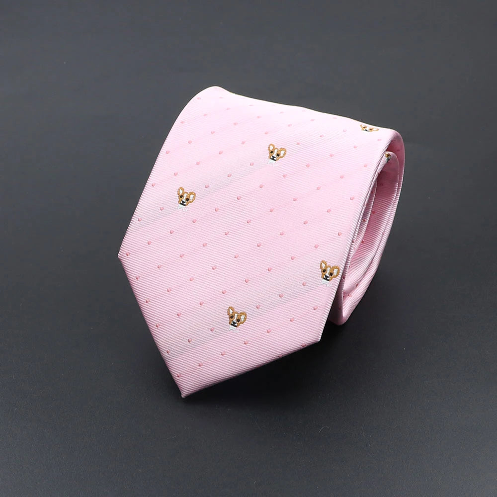 Cravate Homme Imprimée – Motifs Chiens, Rayures & Style Élégant