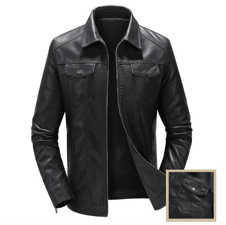 Veste Motard Homme en Similicuir Vintage – Style Biker Noir Léger - Vestico