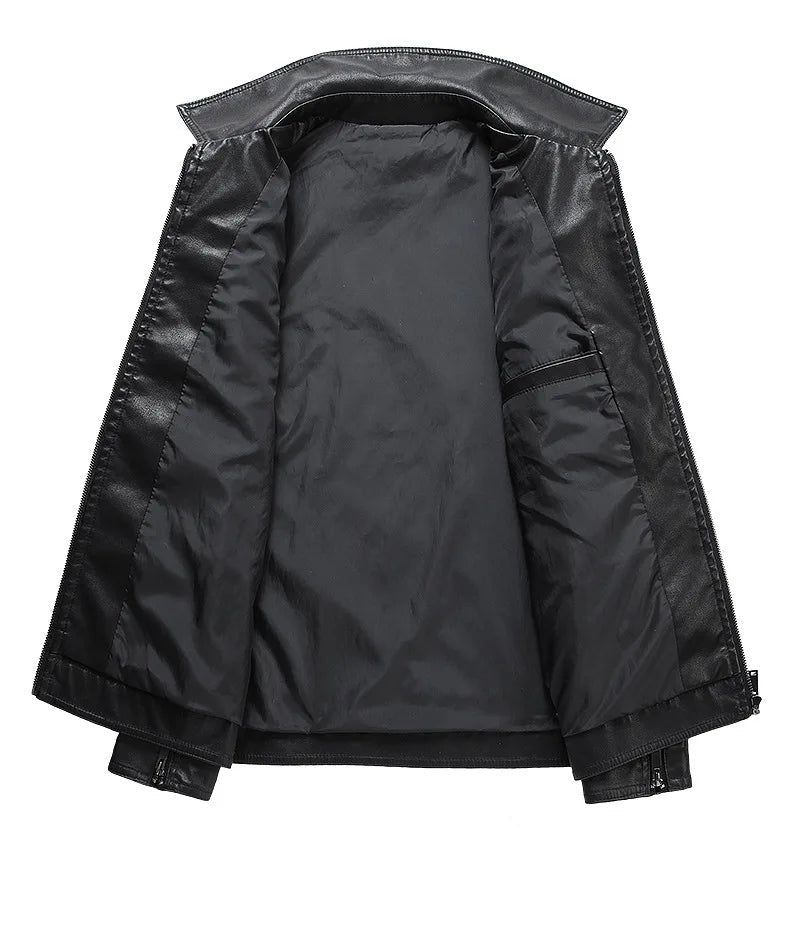 Veste Motard Homme en Similicuir Vintage – Style Biker Noir Léger - Vestico