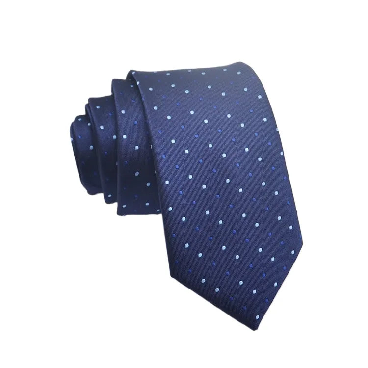 Cravate Homme en Jacquard – Motifs Floraux & Pois, 145 × 8 cm