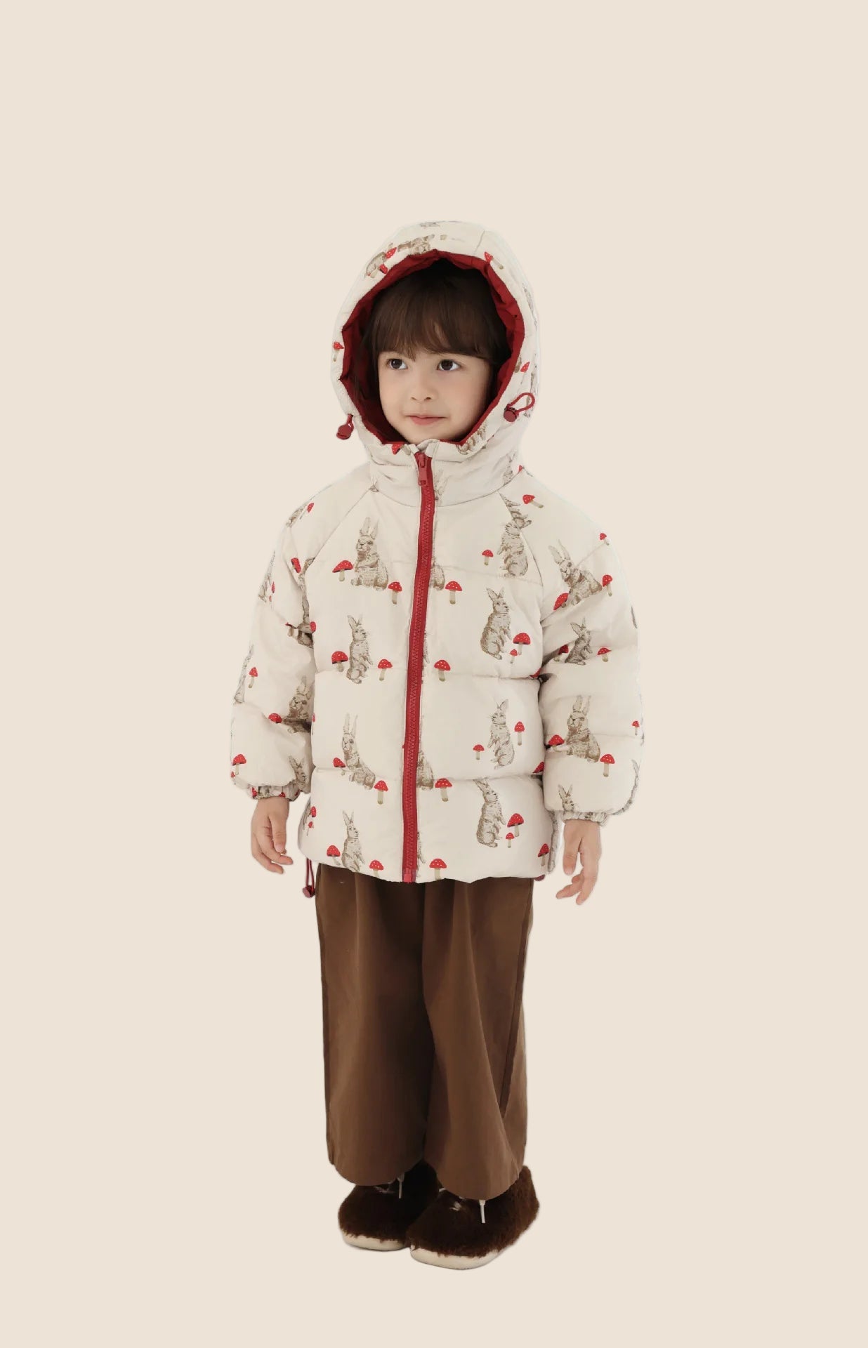 Doudoune Hiver Enfant – Motifs Lapin & Éléphant, Chaude et Coupe-Vent (18M à 7 Ans) - Vestico