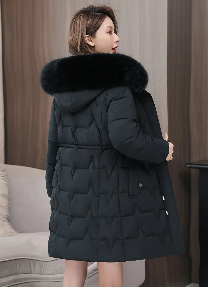 Parka Oversize à Capuche et Col en Fausse Fourrure – Élégance Décontractée d’Hiver